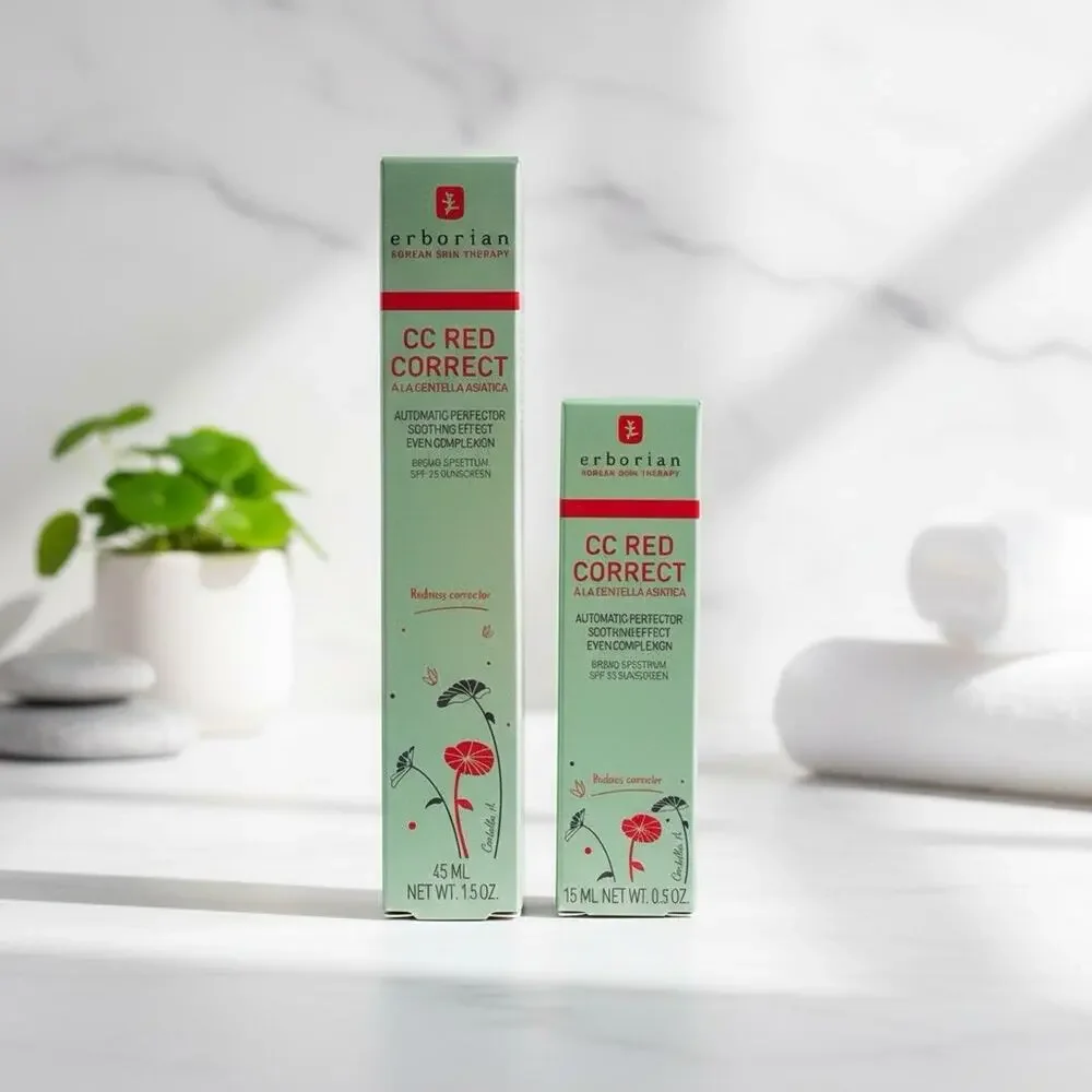 Erborian CC Red Correct Perfector SPF 25 - 1.5oz/45ml + .5oz 15ml Travel 2 Pack